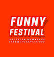 bright poster funny festival font vector image