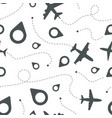 airplane dotted route travel template civil vector image