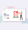dog adoption landing page template female vector image
