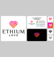 e love logo vector image vector image