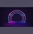 empty podium platform with glowing neon gradient vector image vector image