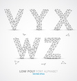 low poly alphabet font vector image