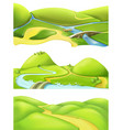 nature landscape cartoon game backgrounds set vector image vector image