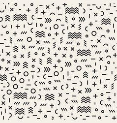 Retro geometric line shapes seamless patterns Vector Image