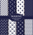 sea and nautical seamless patterns set vector image