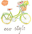 watercolor bike vector image vector image