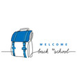 back to school simple schoolbag banner vector image