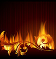 black background with flames vector image vector image