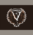 eagle or hawk with outstretched wings vector image vector image
