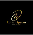 gold color simple initial luxury font type logo vector image