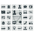 logistics icons set delivery and transportation vector image