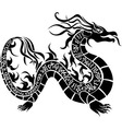 asian dragon black stencil vector image
