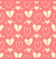 hand drawn hearts seamless pattern vector image