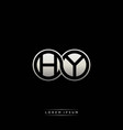 hy initial letter linked circle capital monogram vector image