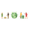 planet earth with renewable energy recycling vector image