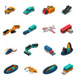 transport accidents isometric set vector image