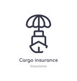 cargo insurance outline icon isolated line from vector image