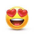 emoji with heart shaped eyes vector image vector image