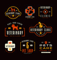 set of veterinary clinic labels vector image