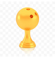 winner bowling cup award golden trophy logo vector image vector image