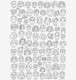 faces of people - thin line icon set vector image