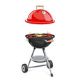 kettle for barbecue with lid vector image