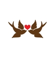 flat web icon on white background birds heart vector image