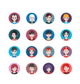 set colorful avatars characters vector image