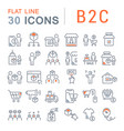 set line icons b2c vector image