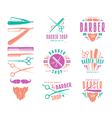 set of vintage barber shop badges vector image