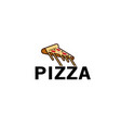 delicious pizza slice logo vector image