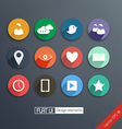 Flat icon set for web and mobile email and web Vector Image