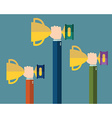 hands holding winners trophy award vector image
