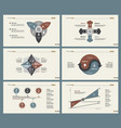 six strategy slide templates set vector image