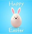 easter egg rabbit on a blue background vector image vector image