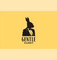 rabbit bunny hare businessman gentleman suit logo vector image