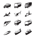 road sea and space transportation icons set vector image vector image