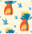 summer seamless pattern with sun palms and surfers vector image
