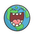 laughing planet earth cartoon vector image vector image