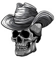 monochromatic cowboy skull vector image