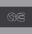 alphabet letter ae a e combination black white vector image vector image