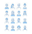 line avatars happy people icons user flat outline vector image vector image
