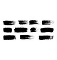 set of black paint ink brush strokes brushes vector image