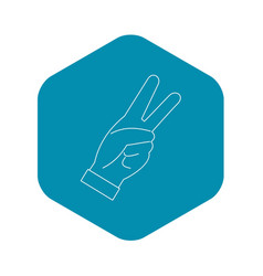 Two fingers sign icon isometric style Royalty Free Vector