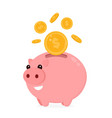 happy cute funny smiling piggy bank vector image