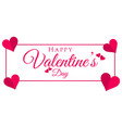 happy valentines day text with cutout paper heart vector image vector image