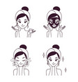 icon mask treatment girl vector image