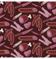 seamless meat pattern on brown vector image vector image