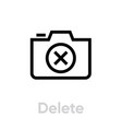 delete camera icon editable outline vector image vector image