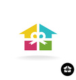 house as a present logo colorful gift box vector image vector image
